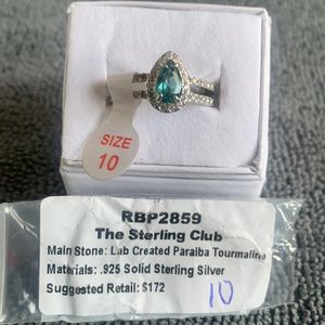 Bomb Party Lab created Paraiba Tourmaline .925 Solid Sterling Silver